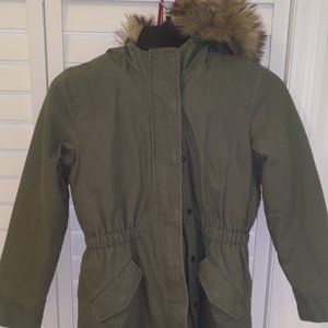 GAP Kids Coat with Faux Fur Hood Size M